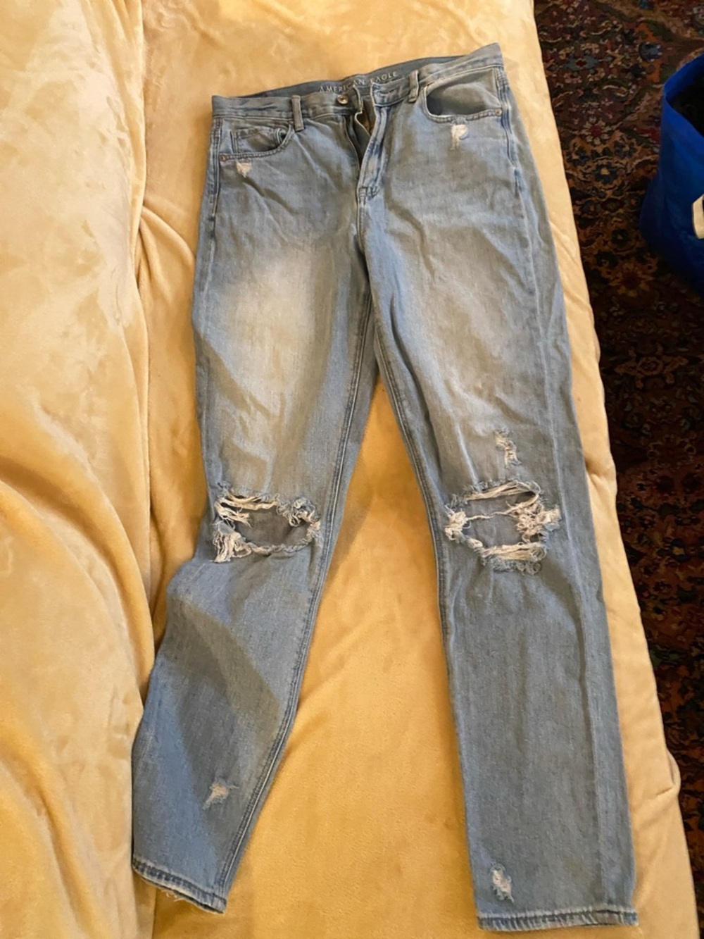American Eagle Outfitters Light Blue Ripped Skinny Jeans